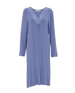 Nora Rose Brook Lace Detail Jersey L/S Short Nightdress