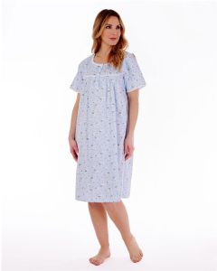 Slenderella Cotton N/dress ND77261 Blue
