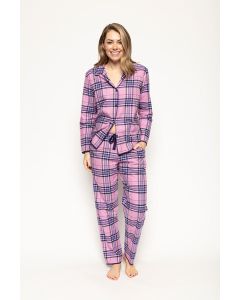 cyberjammies violet brushed check pj set