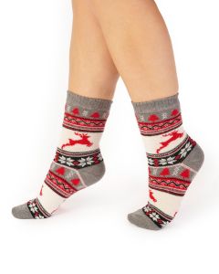 Slenderella Reindeer Bed Socks BS188