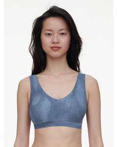 chantelle soft stretch crop top blue denim